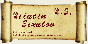 Milutin Simulov vizit kartica